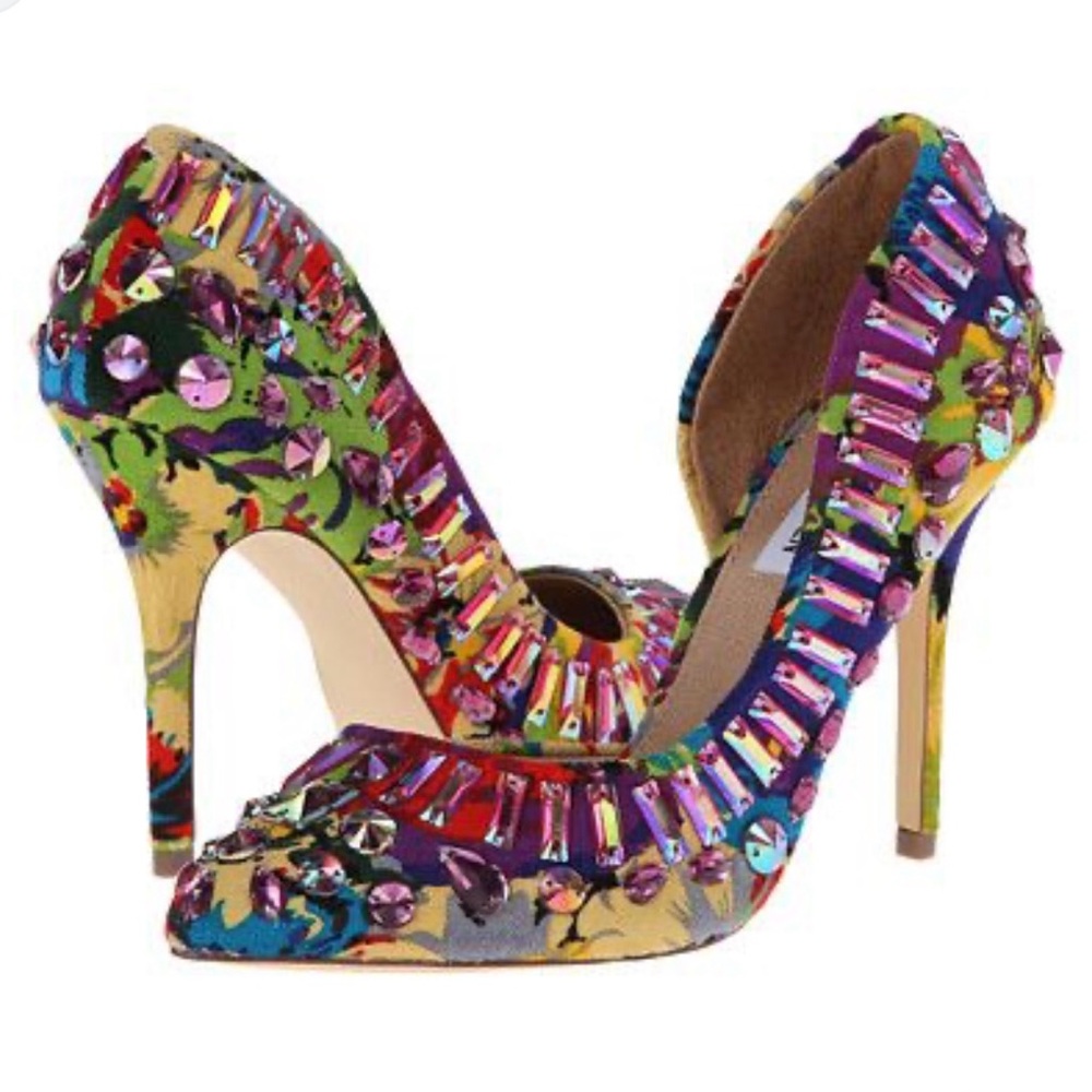 Steve Madden Galactik Heels Multicolor D’Orsay Closed Toe Pointed Heels 8.5